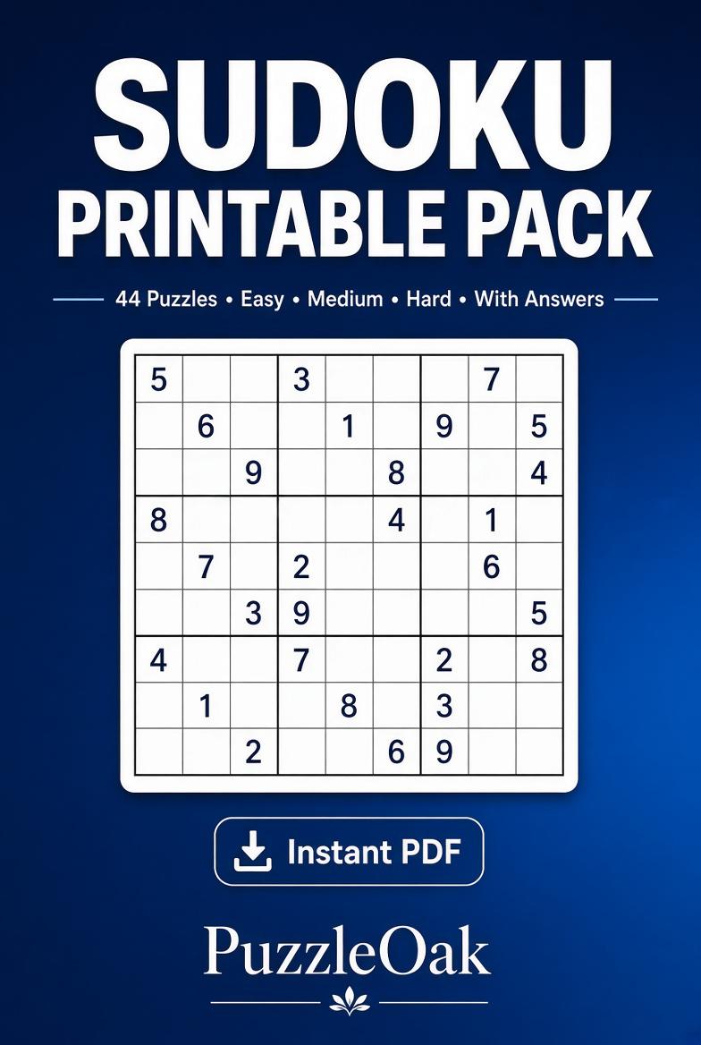 Sudoku Printable Pack cover